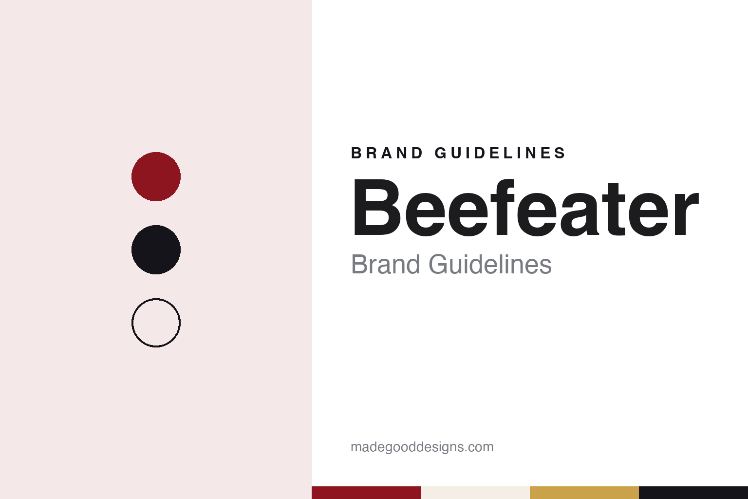 Beefeater brand guidelines — abstract colour discs and material texture (original homage; not a Beefeater product or logo)