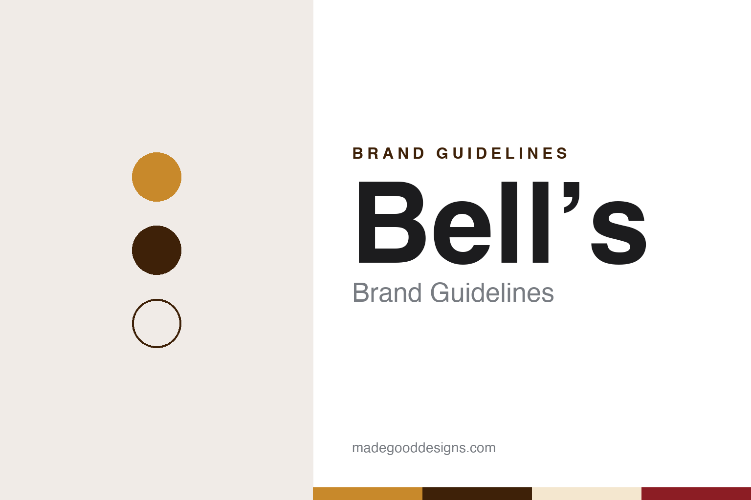 Bell’s brand guidelines — abstract colour discs and material texture (original homage; not a Bell’s product or logo)