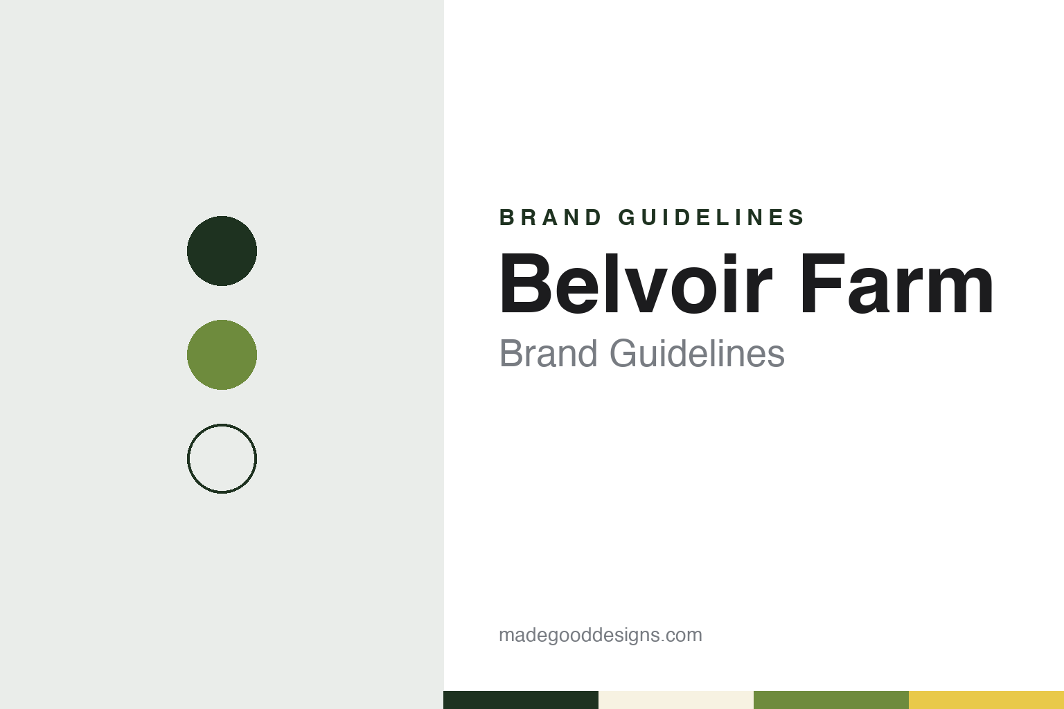 Belvoir Farm brand guidelines — abstract colour discs and material texture (original homage; not a Belvoir Farm product or logo)