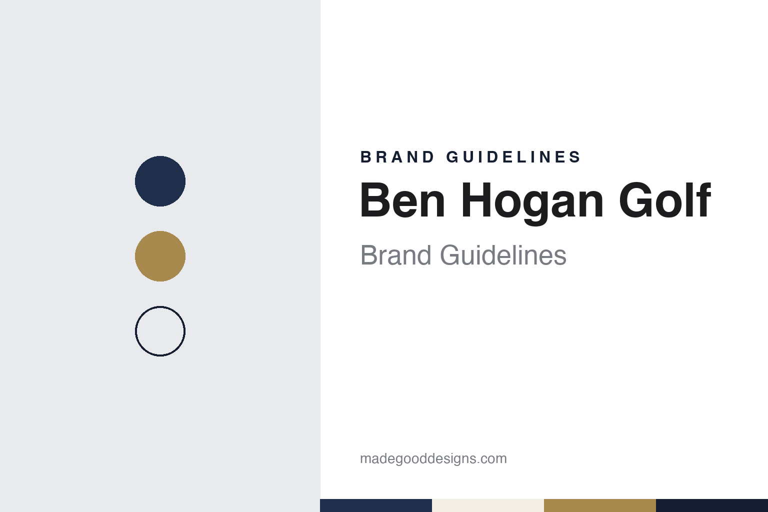 Ben Hogan Golf brand guidelines — abstract colour discs and material texture (original homage; not a Ben Hogan Golf product or logo)