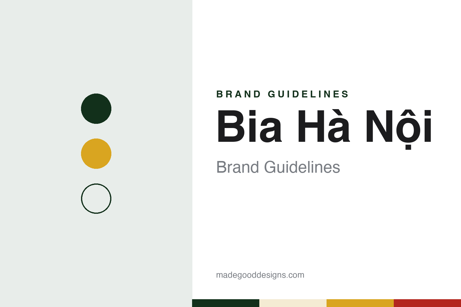 Bia Hà Nội brand guidelines — abstract colour discs and material texture (original homage; not a Bia Hà Nội product or logo)