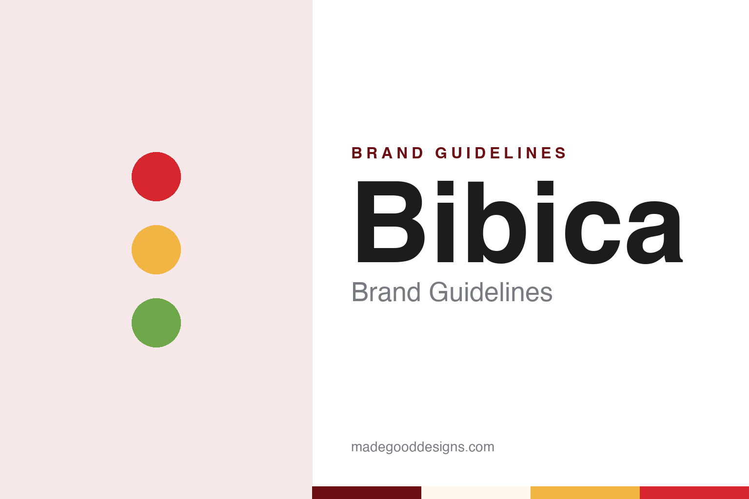 Bibica brand guidelines — abstract colour discs and material texture (original homage; not a Bibica product or logo)