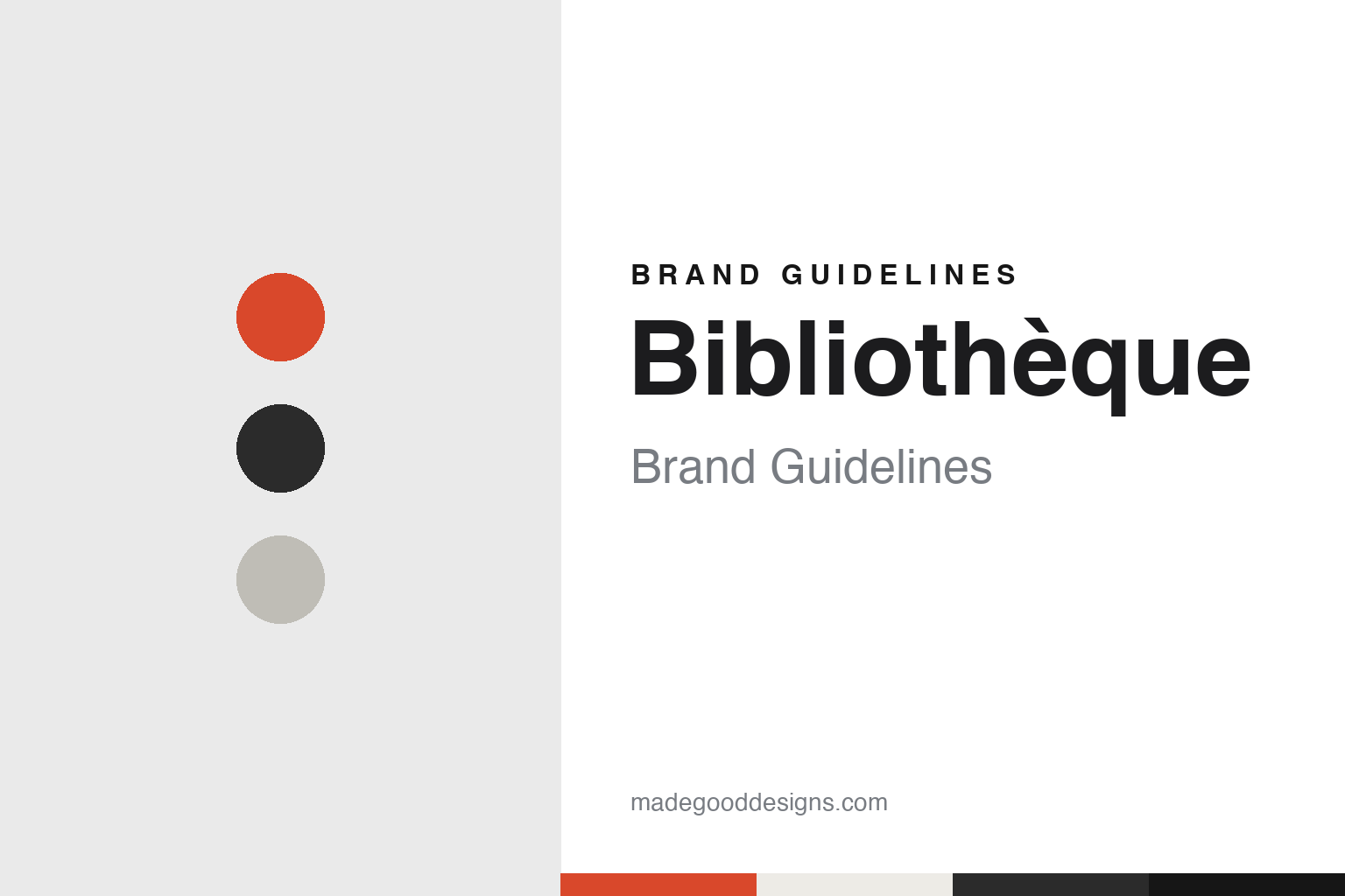 Bibliothèque Brand Guidelines: The London Studio of Tim Beard, Jonathon Jeffrey and Mason Wells