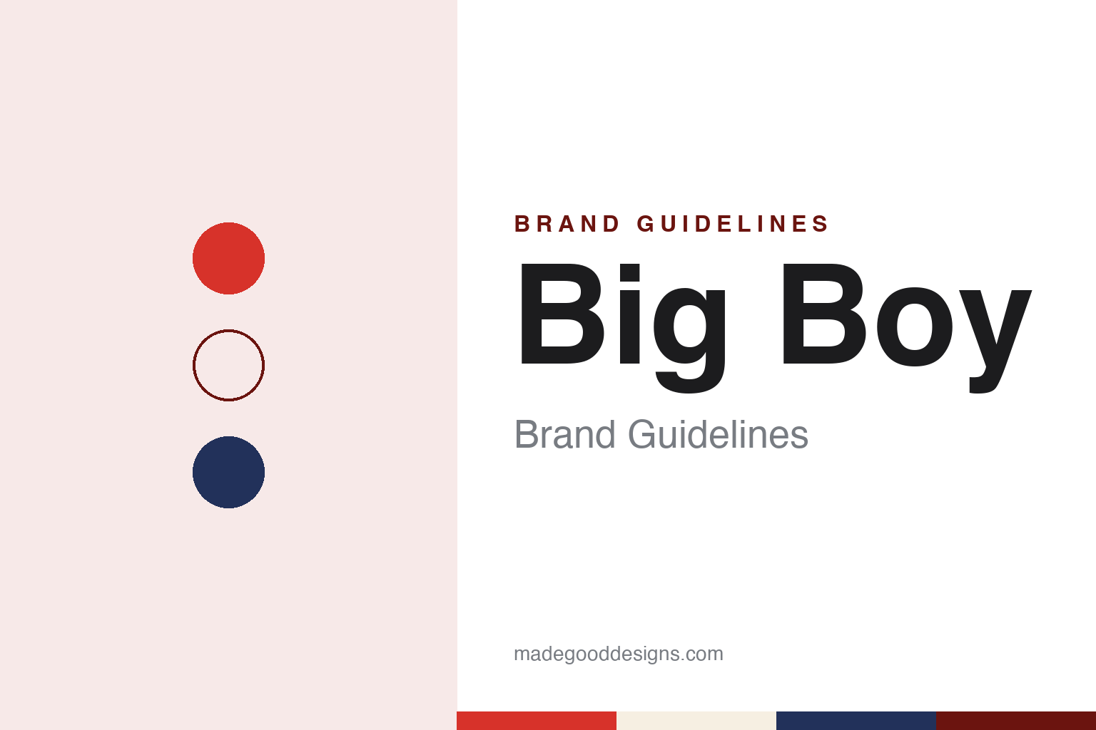 Big Boy brand guidelines — abstract colour discs and material texture (original homage; not a Big Boy product or logo)