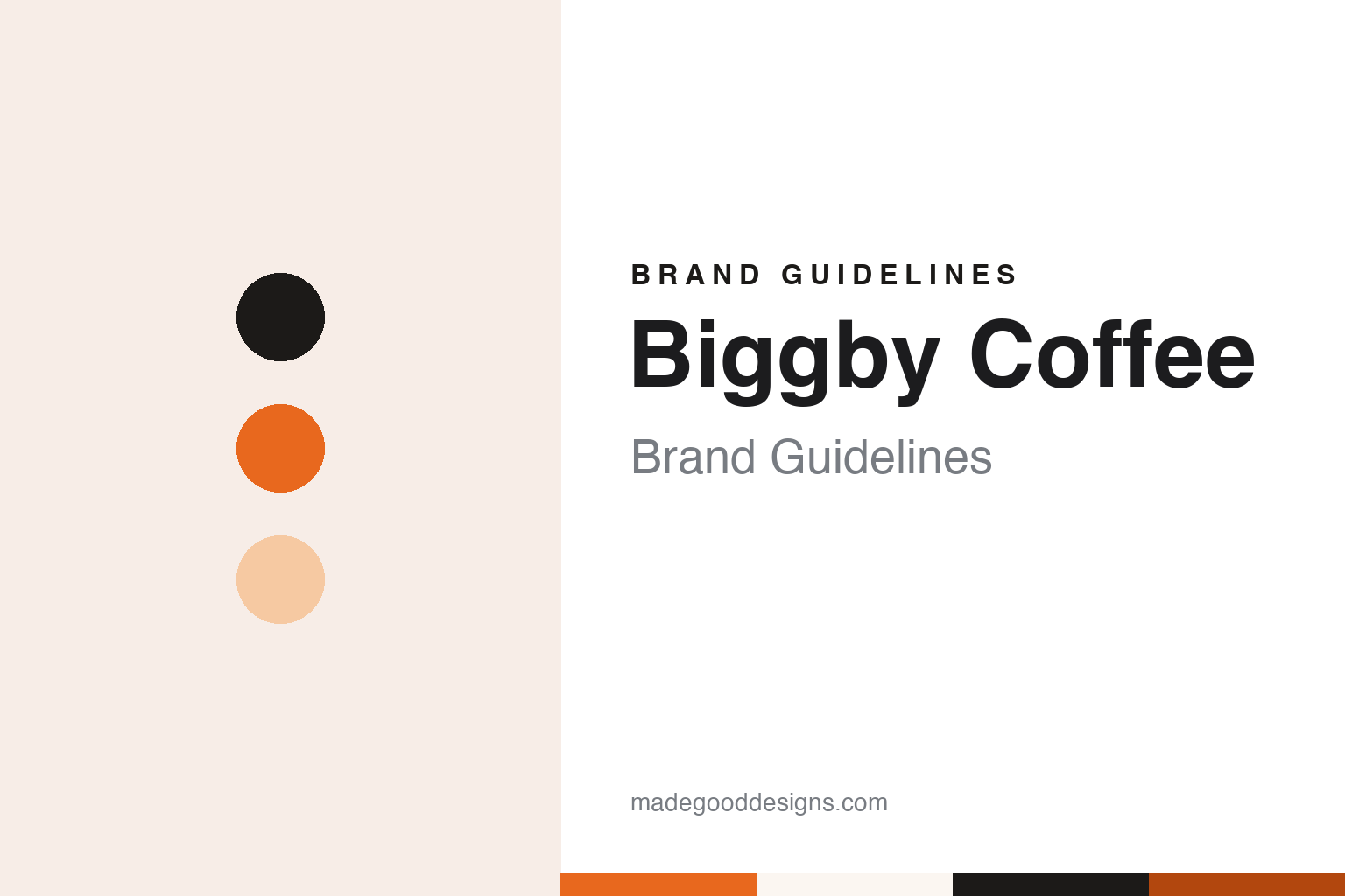 Biggby Coffee brand guidelines — abstract colour discs and material texture (original homage; not a Biggby Coffee product or logo)
