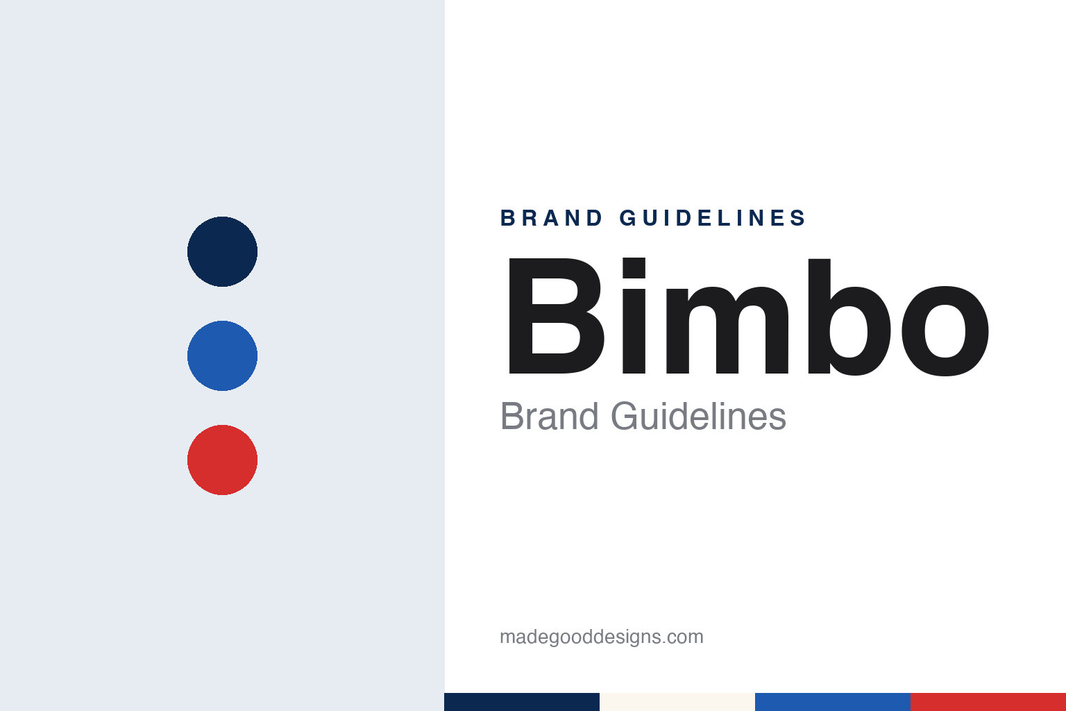 Bimbo brand guidelines — abstract colour discs and material texture (original homage; not a Bimbo product or logo)