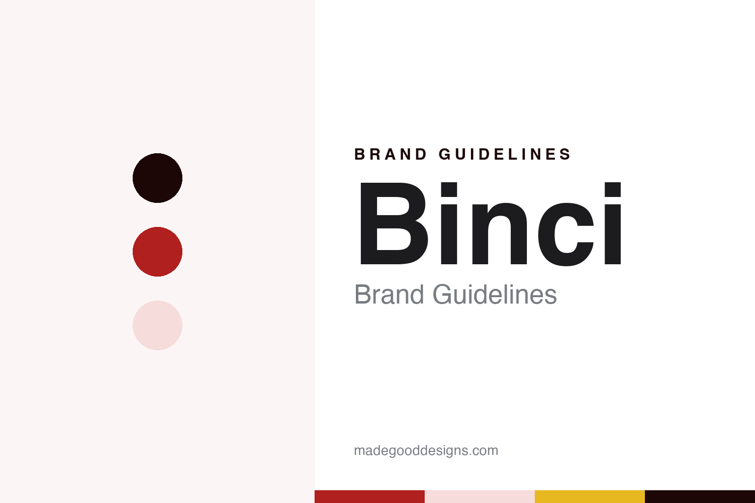 Binci brand guidelines — abstract colour discs and material texture (original homage; not a Binci product or logo)