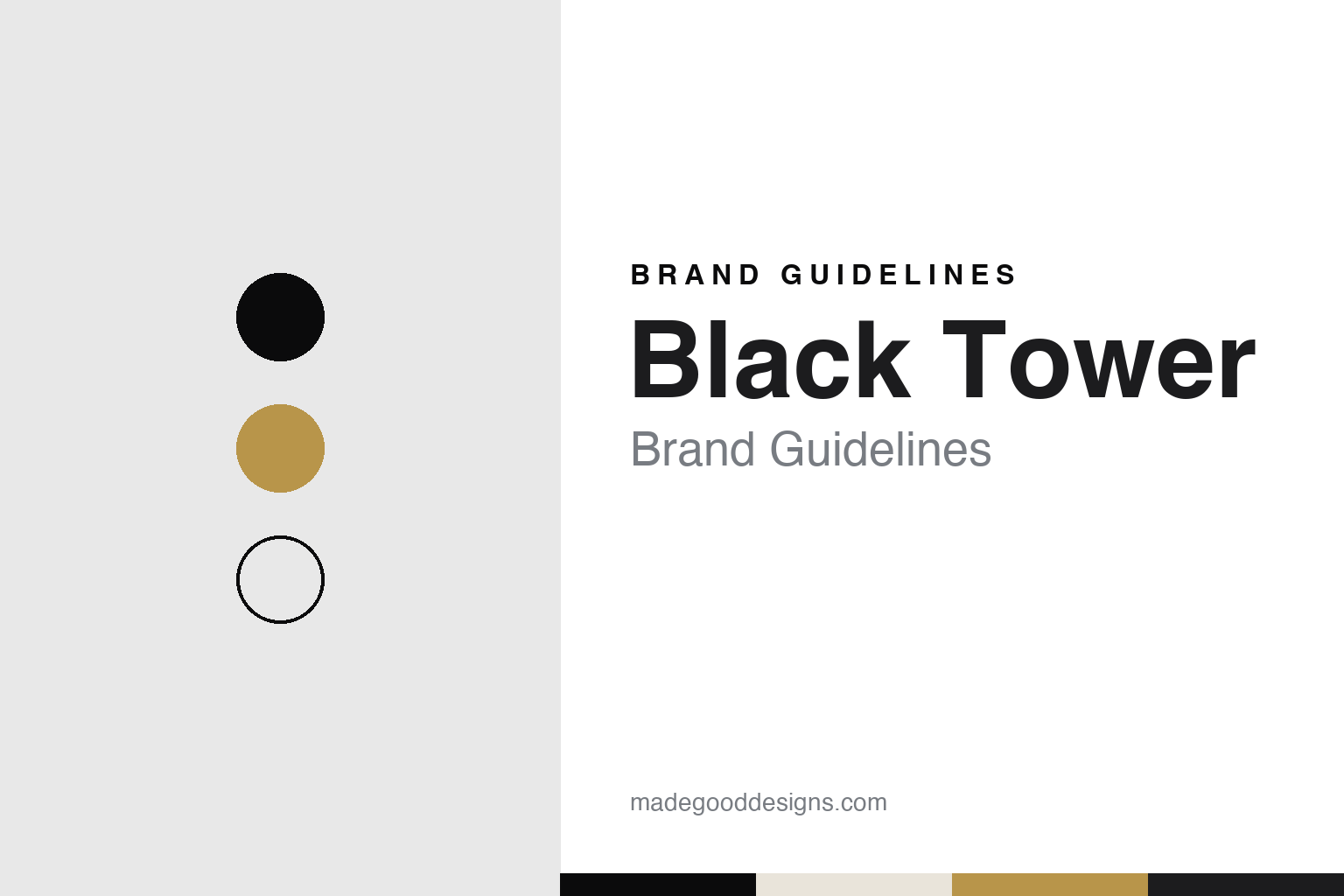 Black Tower brand guidelines — abstract colour discs and material texture (original homage; not a Black Tower product or logo)