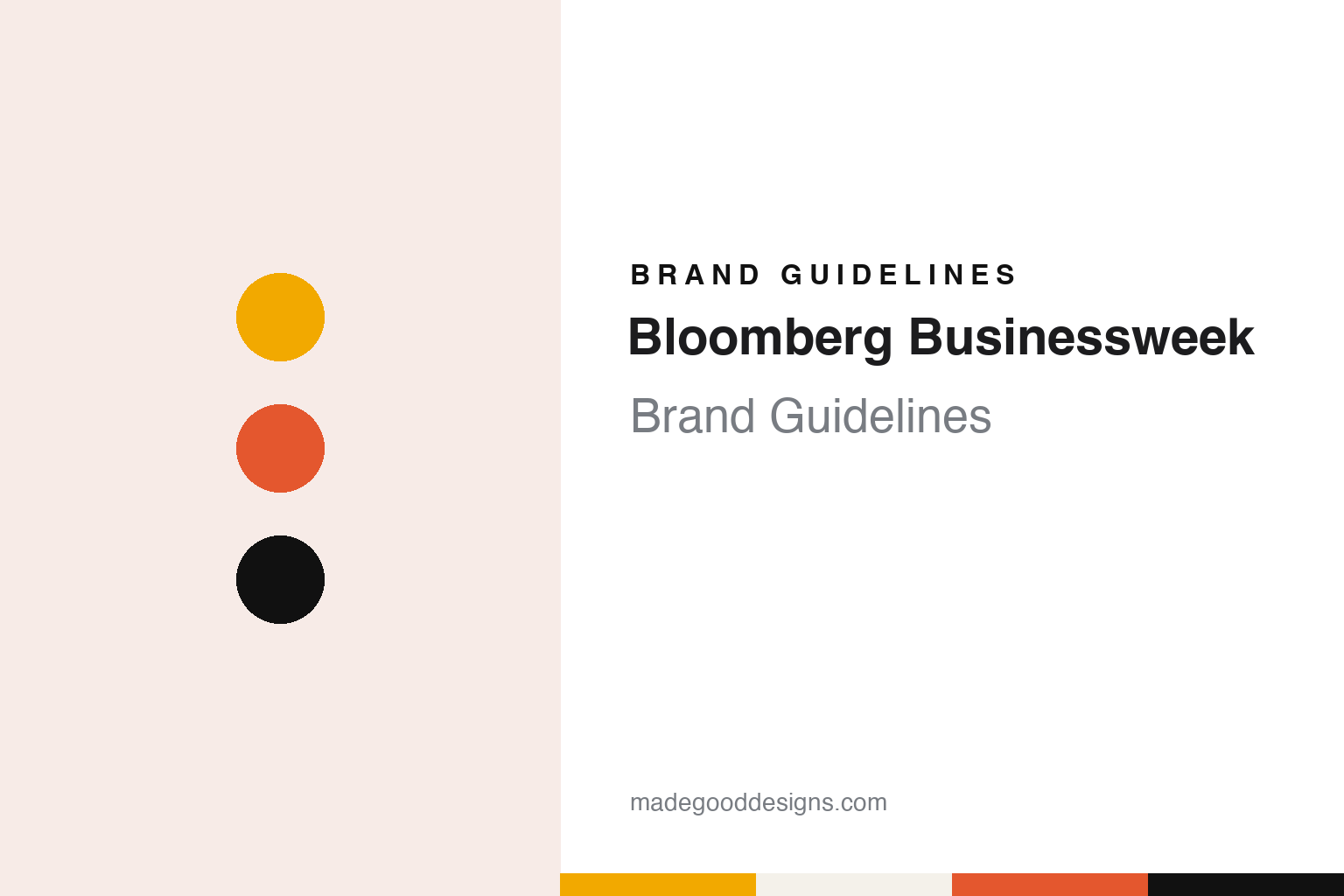 Bloomberg Businessweek brand guidelines — abstract colour discs and material texture (original homage; not a Bloomberg Businessweek product or logo)