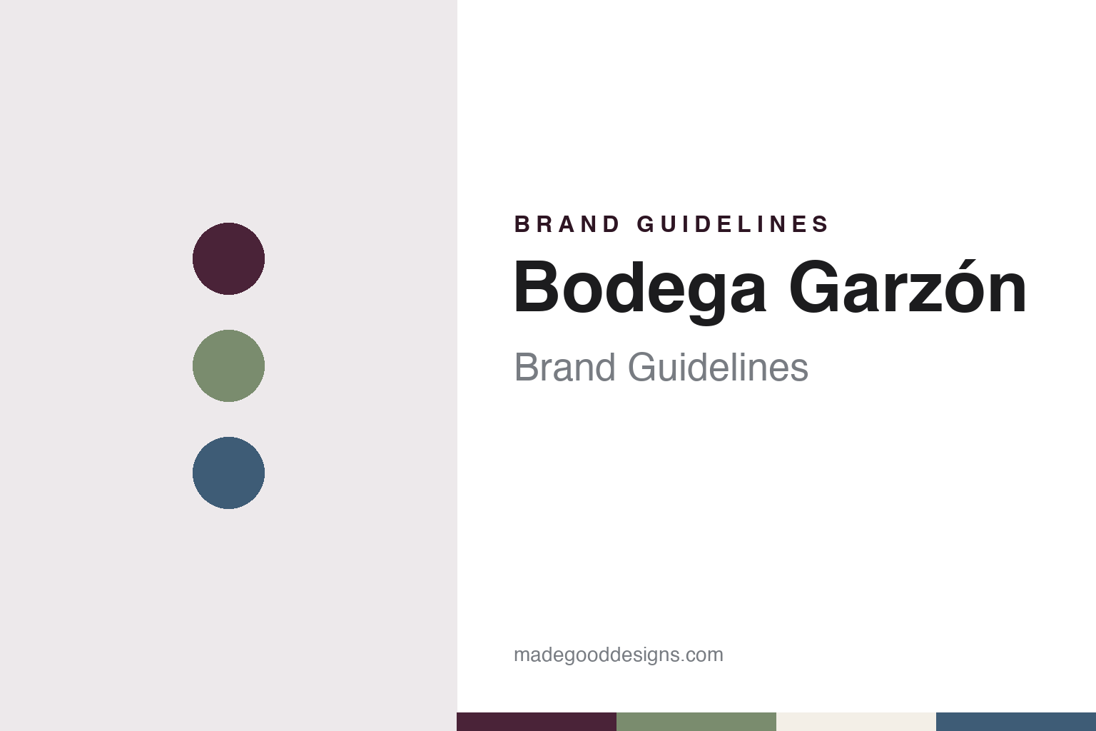 Bodega Garzón brand guidelines — abstract colour discs and material texture (original homage; not a Bodega Garzón product or logo)
