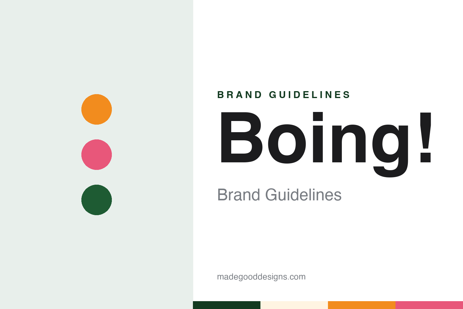 Boing! brand guidelines — abstract colour discs and material texture (original homage; not a Boing! product or logo)