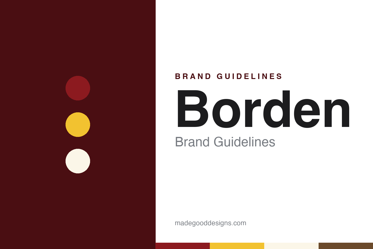Borden brand guidelines — abstract colour discs and material texture (original homage; not a Borden product or logo)