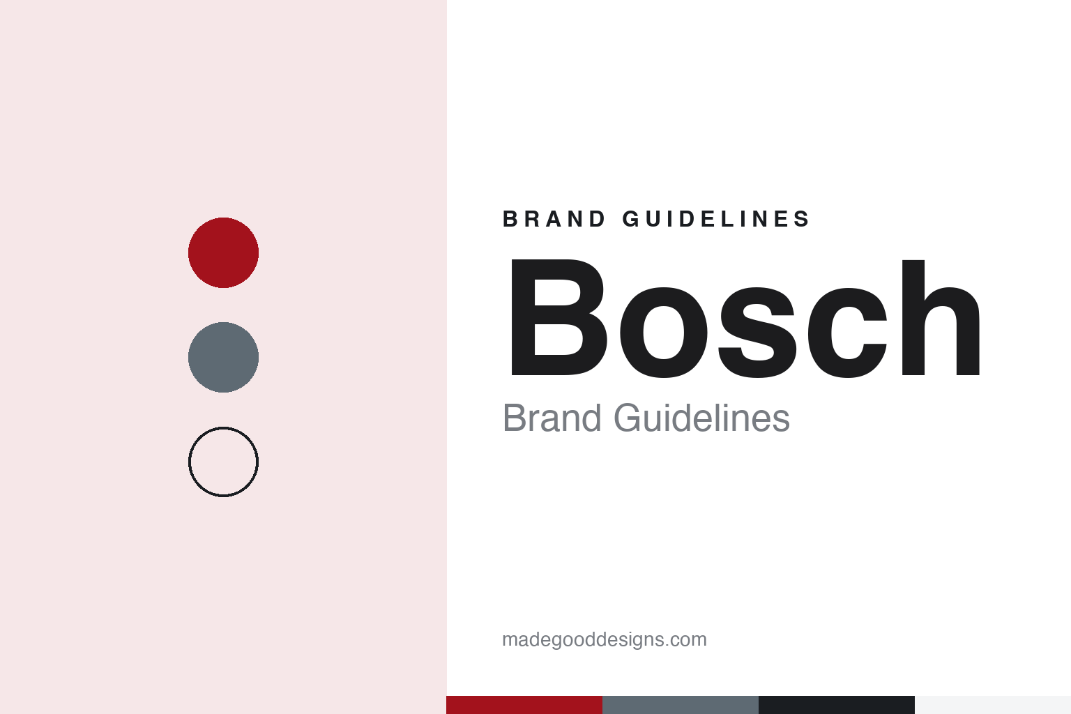 Bosch brand guidelines — abstract colour discs and material texture (original homage; not a Bosch product or logo)