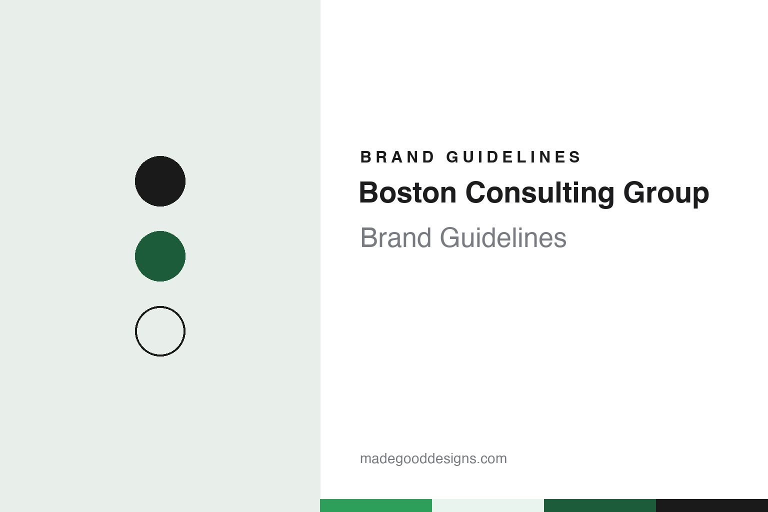 Boston Consulting Group Brand Guidelines: A Bank Department & a Green Monogram