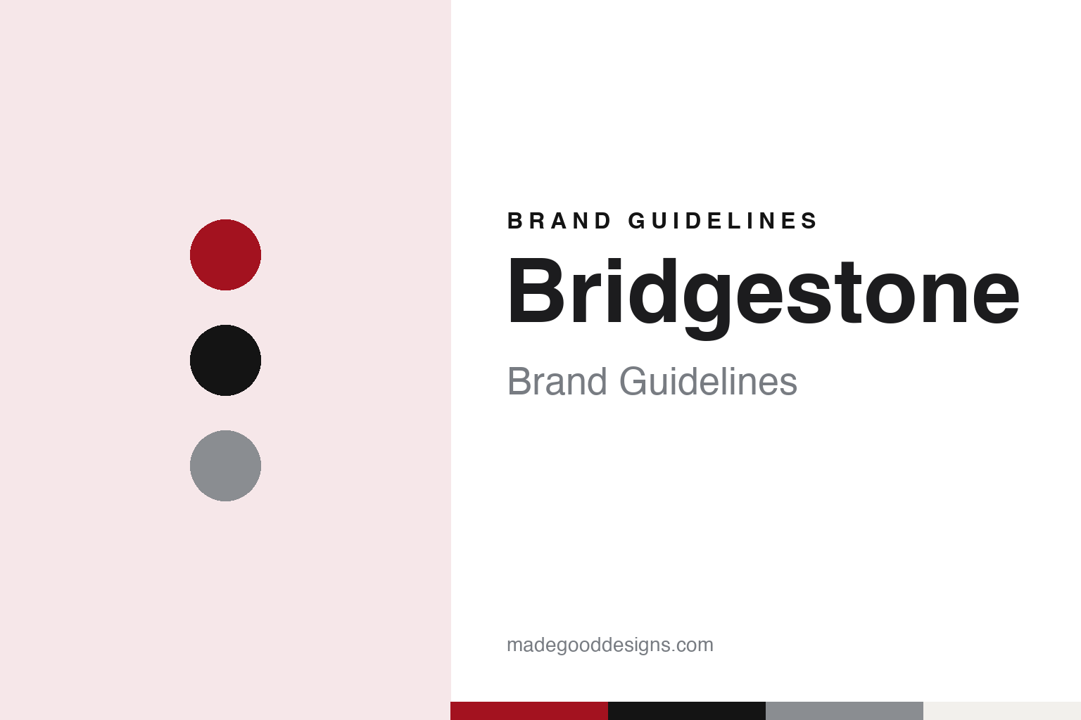Bridgestone brand guidelines — abstract colour discs and material texture (original homage; not a Bridgestone product or logo)
