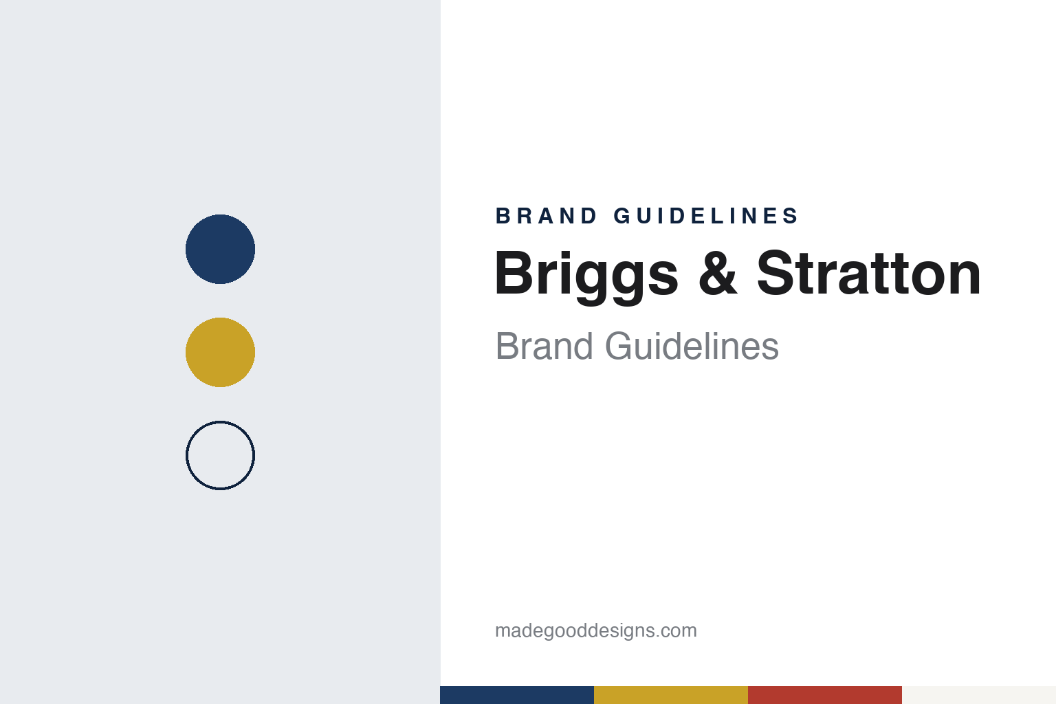 Briggs & Stratton brand guidelines — abstract colour discs and material texture (original homage; not a Briggs & Stratton product or logo)