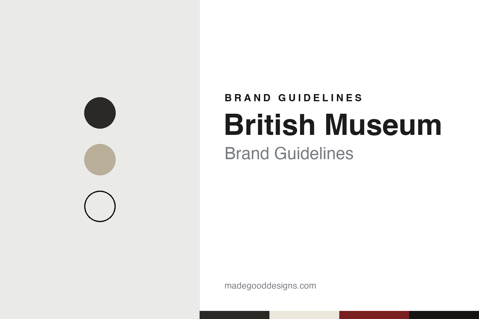 British Museum brand guidelines — abstract colour discs and material texture (original homage; not a British Museum product or logo)