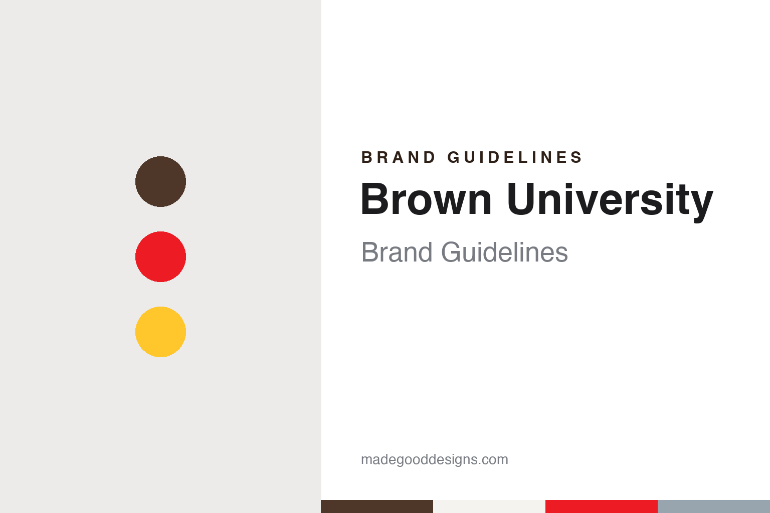 Brown University Brand Guidelines: Rhode Island College, Four Books and a Red Cross