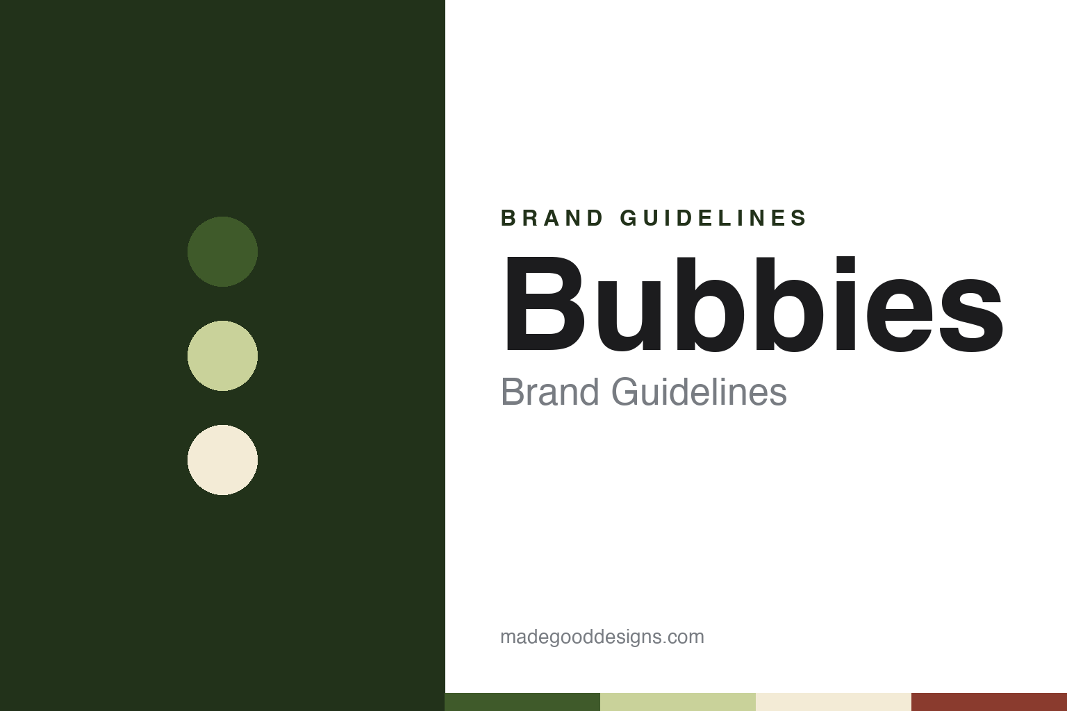 Bubbies brand guidelines — abstract colour discs and material texture (original homage; not a Bubbies product or logo)
