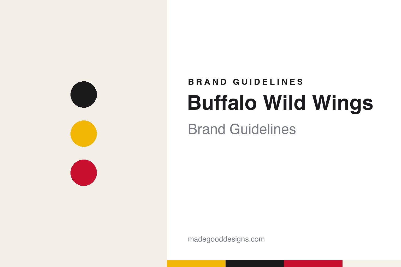 Buffalo Wild Wings brand guidelines — abstract colour discs and material texture (original homage; not a Buffalo Wild Wings product or logo)