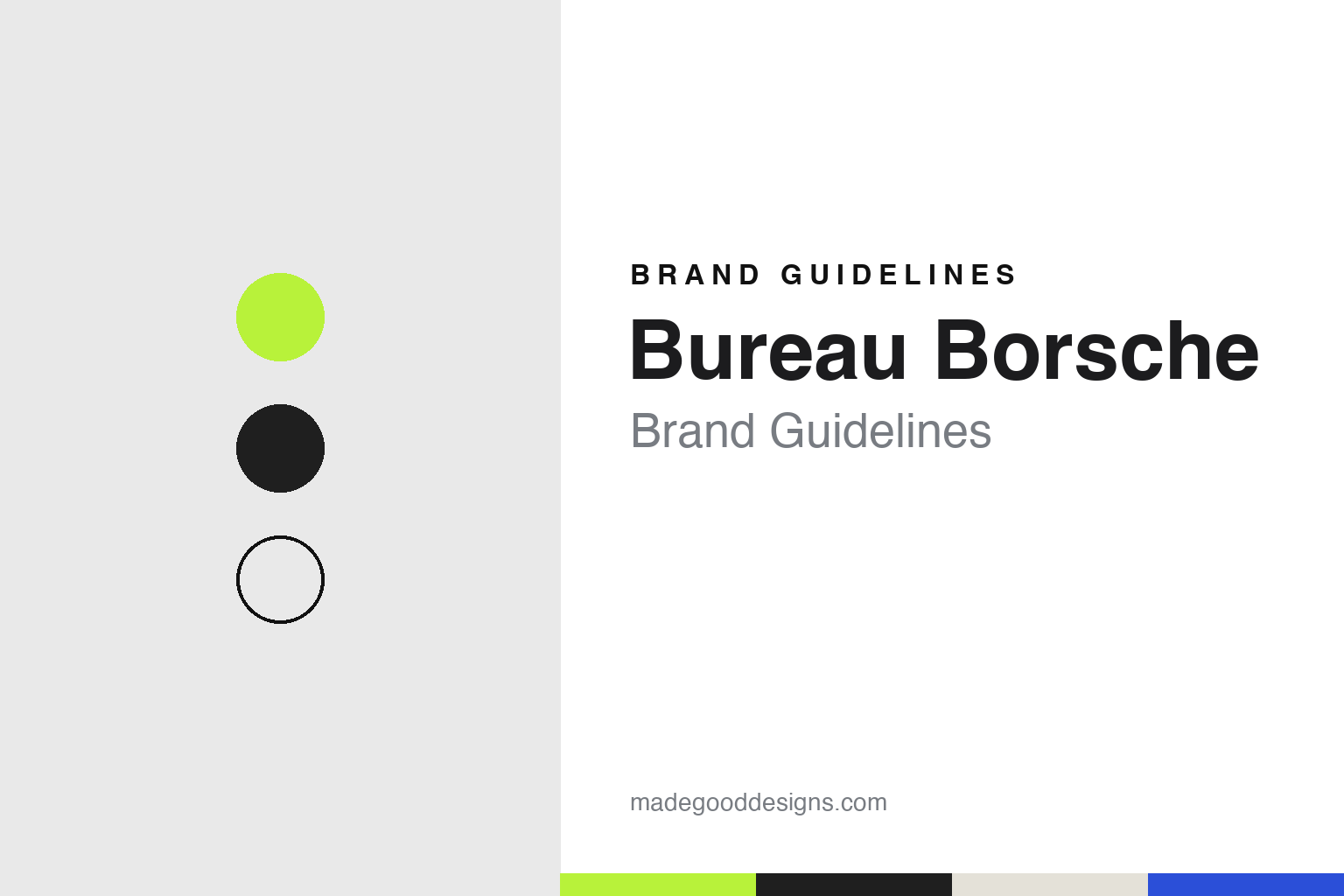 Bureau Borsche brand guidelines — abstract colour discs and material texture (original homage; not a Bureau Borsche product or logo)