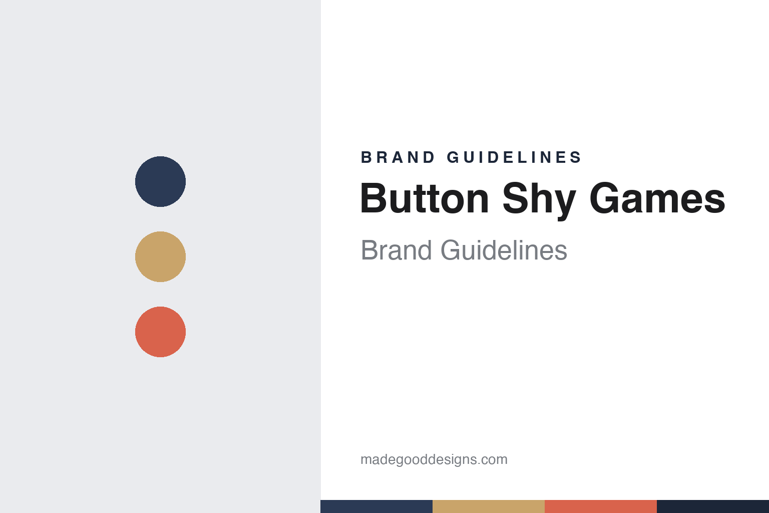 Button Shy Games brand guidelines — abstract colour discs and material texture (original homage; not a Button Shy Games product or logo)