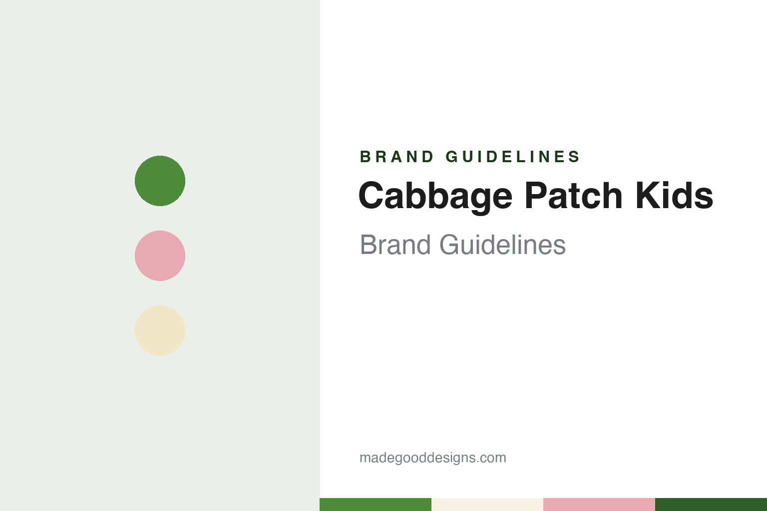 Cabbage Patch Kids brand guidelines — abstract colour discs and material texture (original homage; not a Cabbage Patch Kids product or logo)