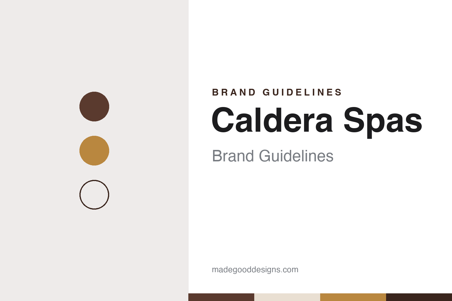 Caldera Spas Brand Guidelines: A 1976 Fibreglass Shop Brand Inside Watkins Since 1999