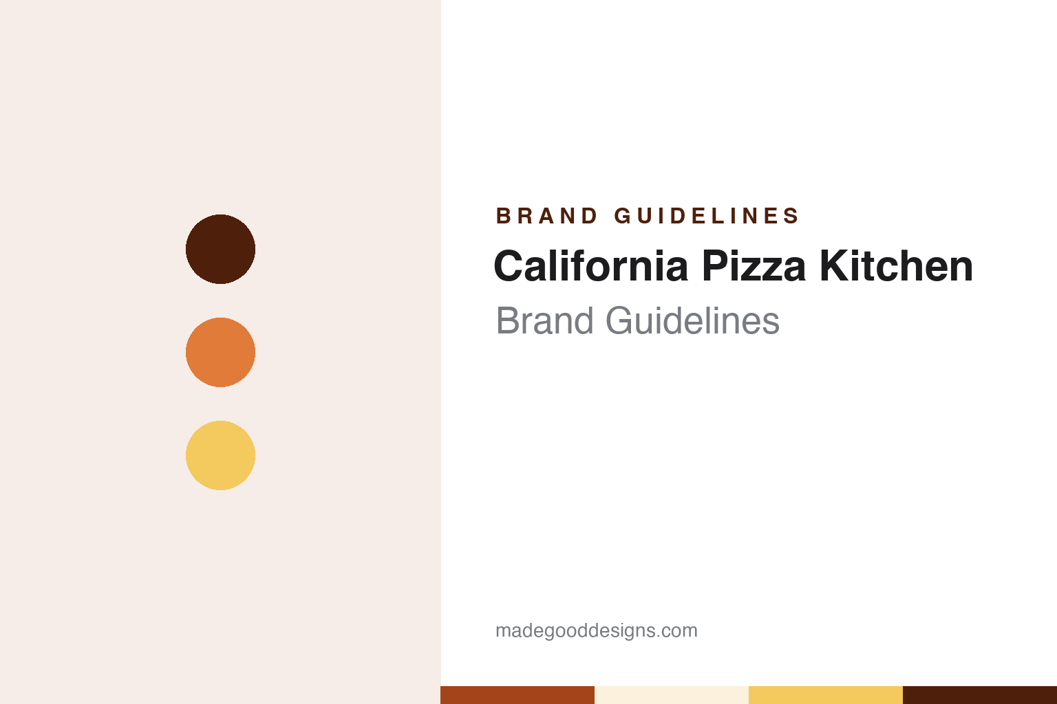 California Pizza Kitchen brand guidelines — abstract colour discs and material texture (original homage; not a California Pizza Kitchen product or logo)