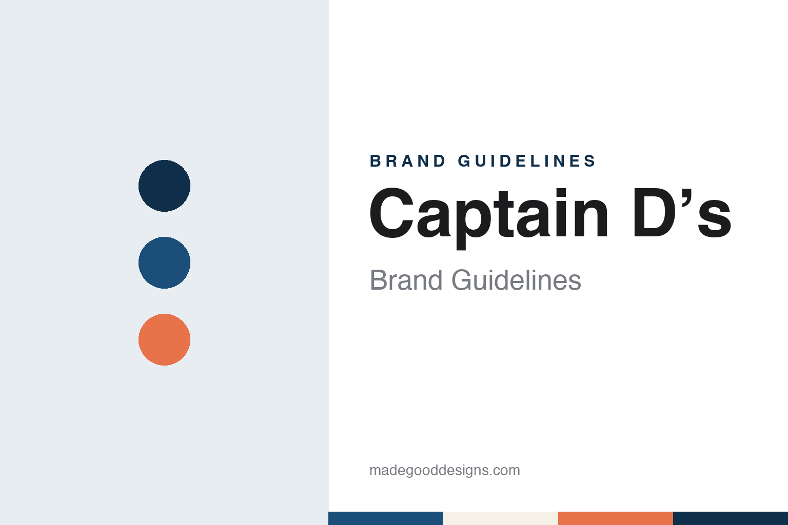 Captain D’s brand guidelines — abstract colour discs and material texture (original homage; not a Captain D’s product or logo)
