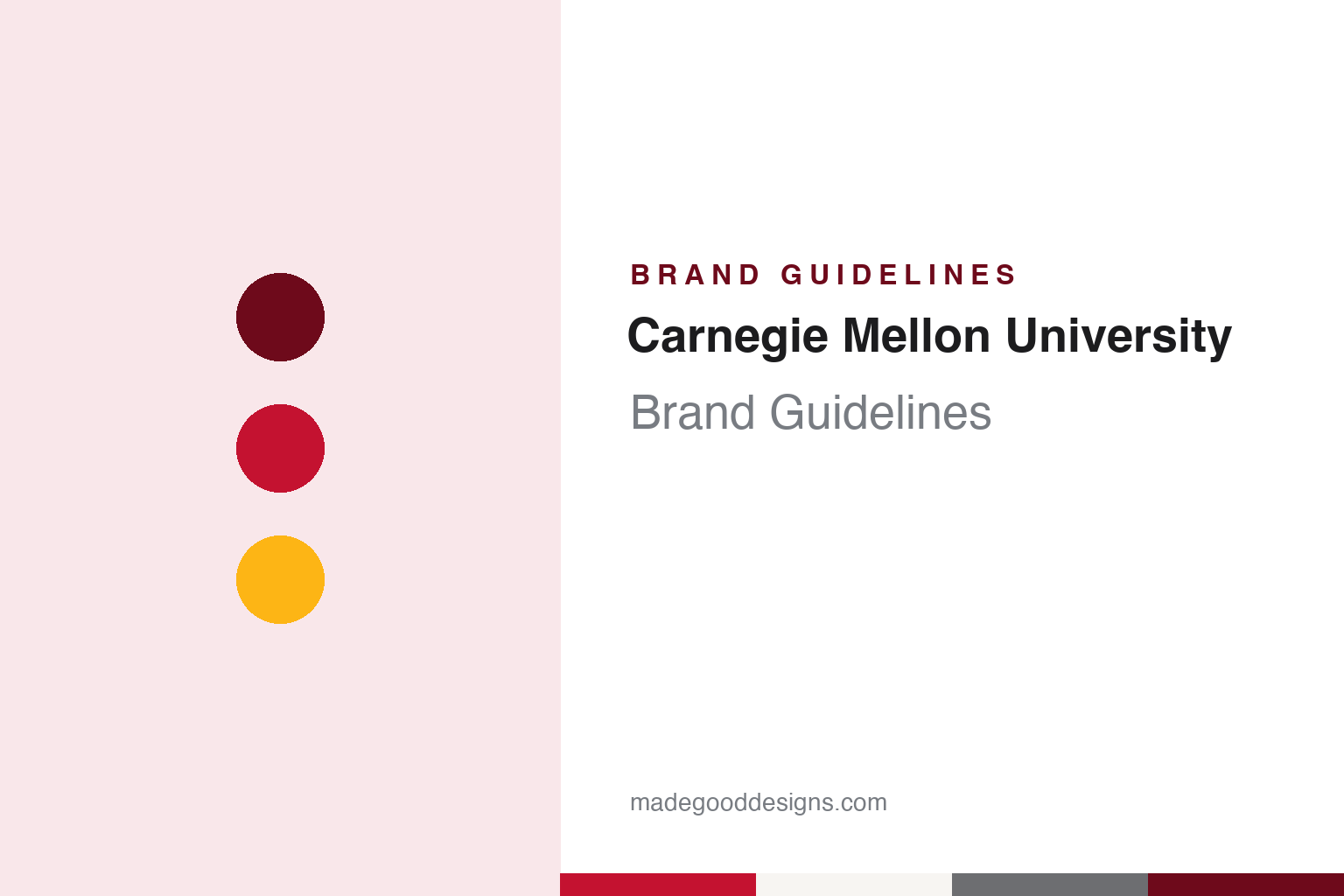 Carnegie Mellon University Brand Guidelines: Carnegie Red, a Woven Tartan and Scotty