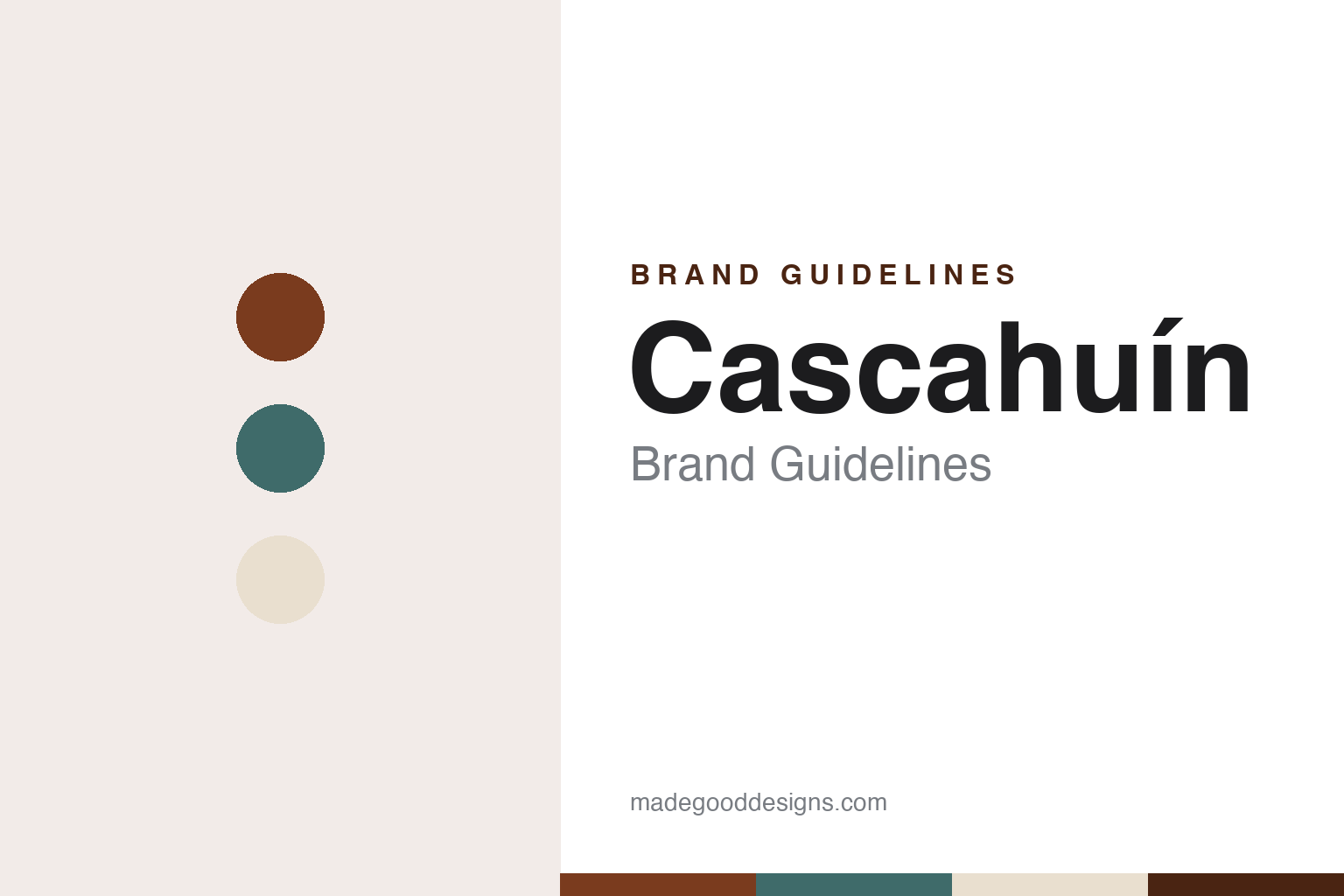 Cascahuín brand guidelines — abstract colour discs and material texture (original homage; not a Cascahuín product or logo)