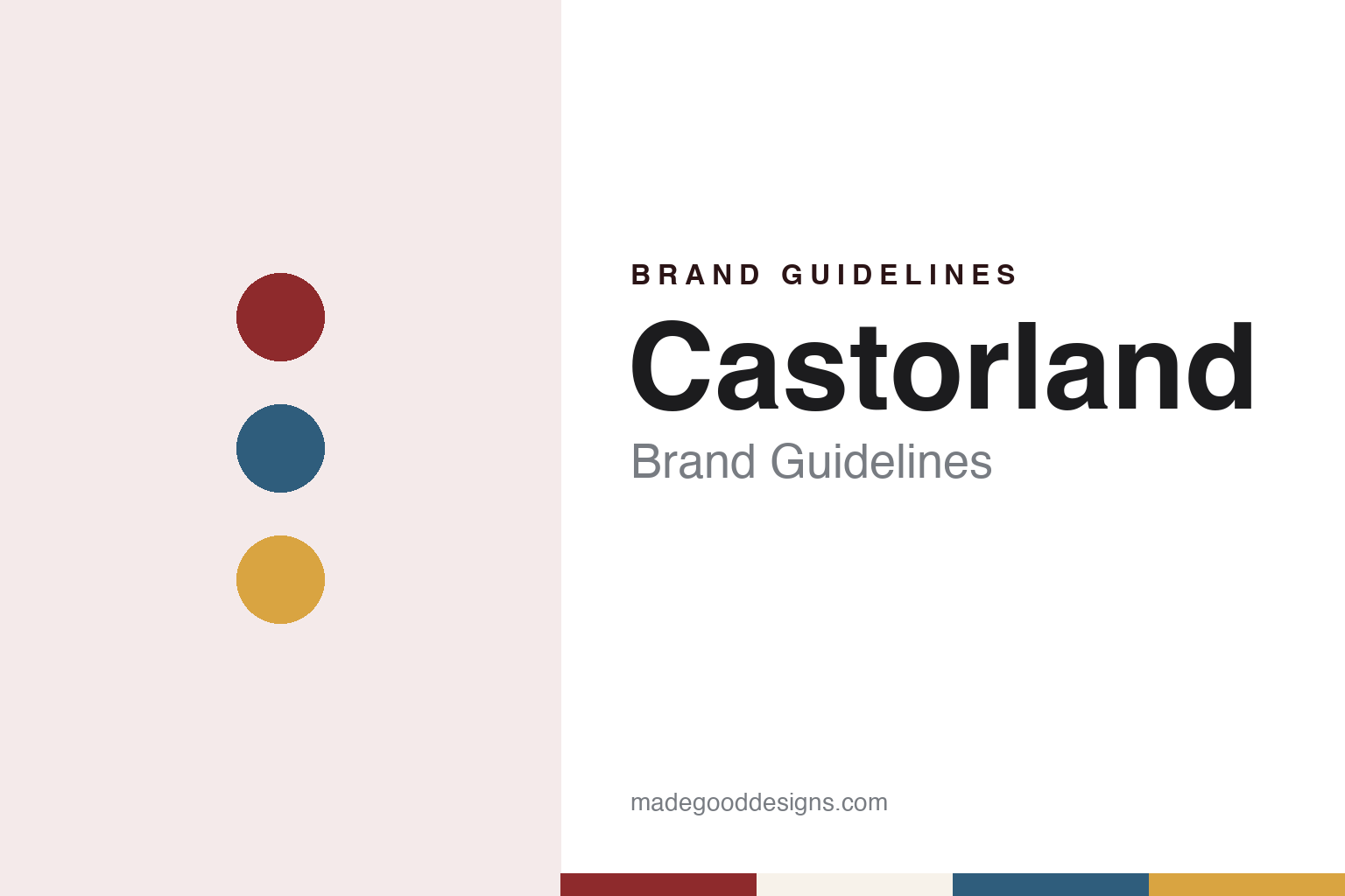 Castorland brand guidelines — abstract colour discs and material texture (original homage; not a Castorland product or logo)