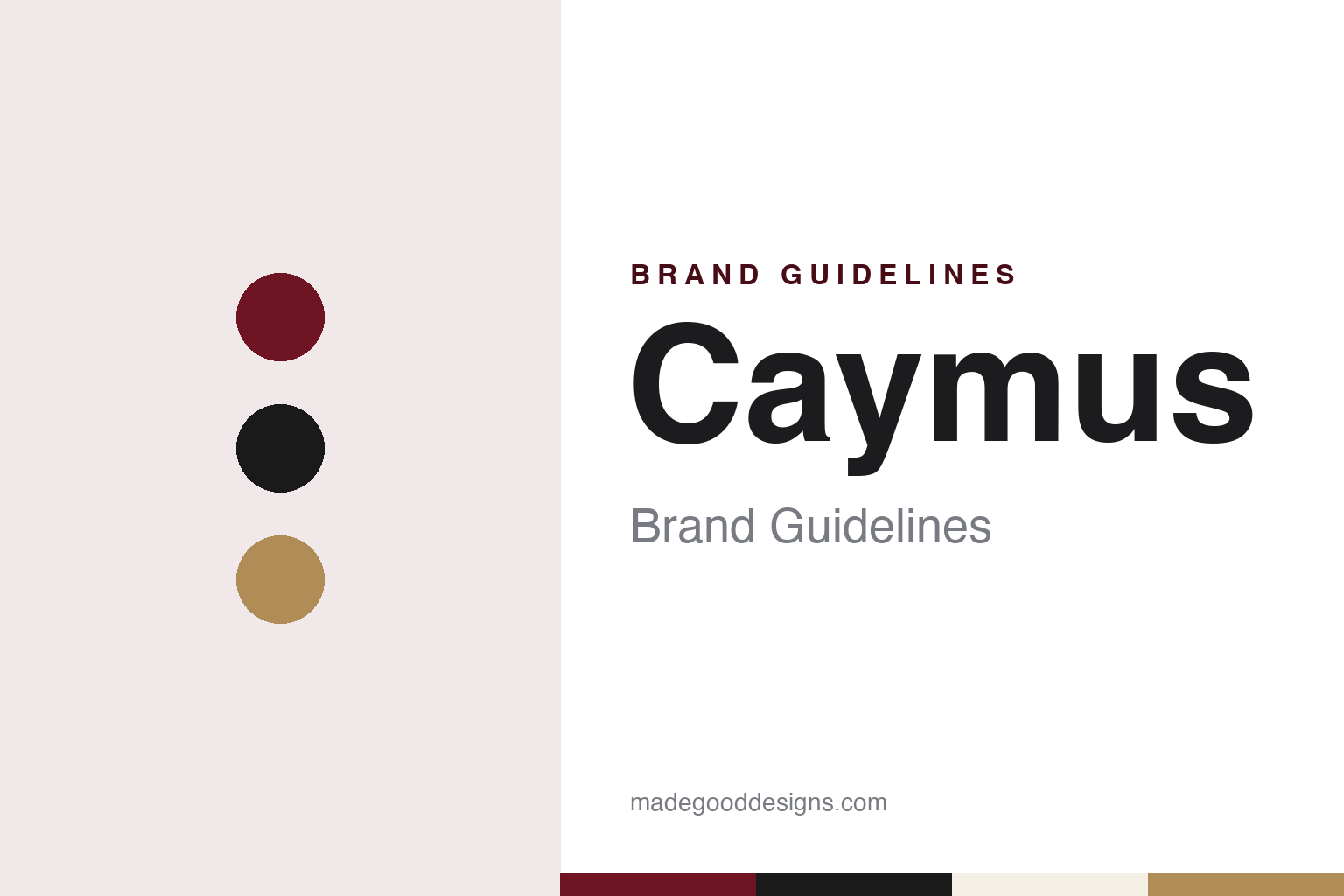Caymus brand guidelines — abstract colour discs and material texture (original homage; not a Caymus product or logo)