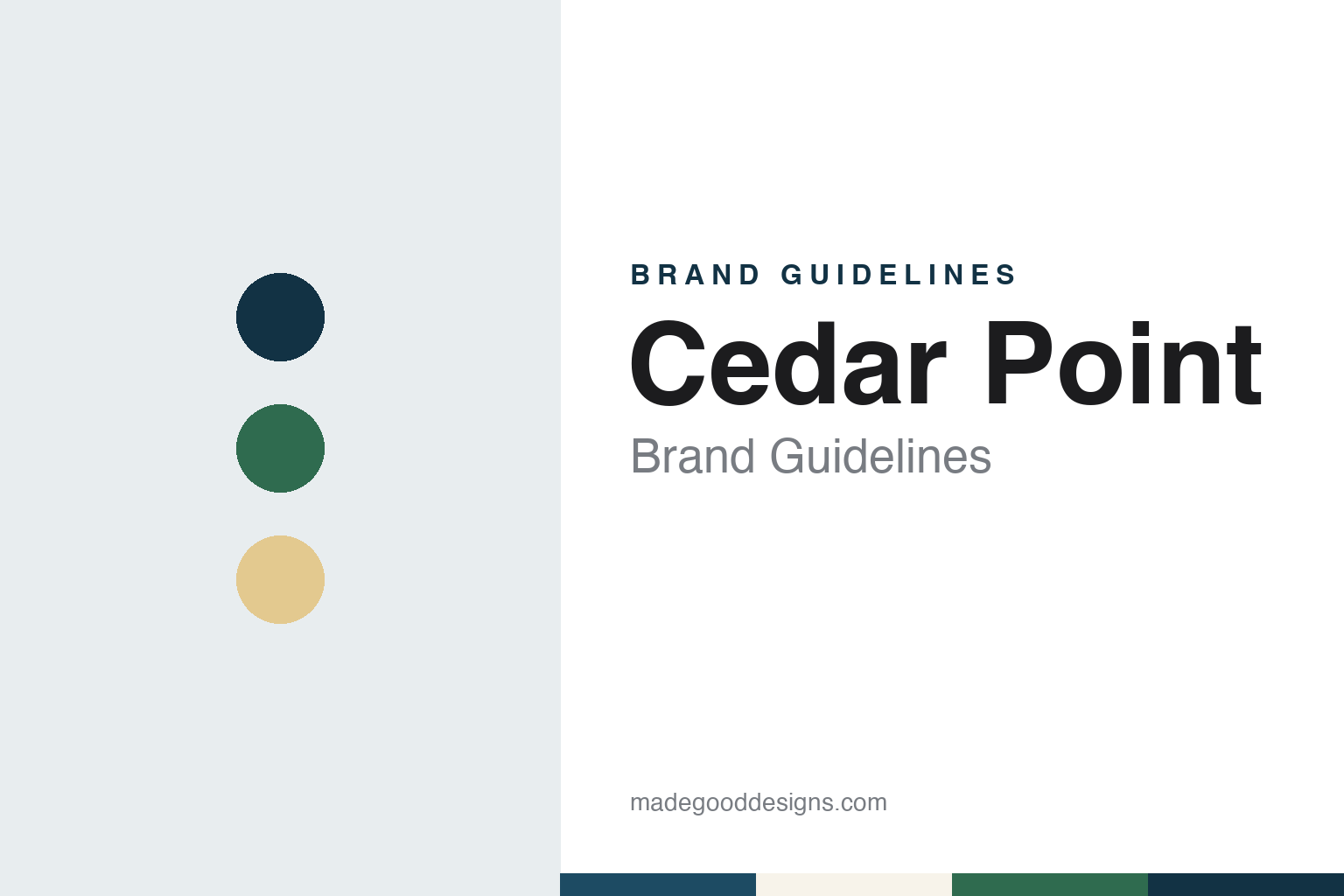 Cedar Point brand guidelines — abstract colour discs and material texture (original homage; not a Cedar Point product or logo)