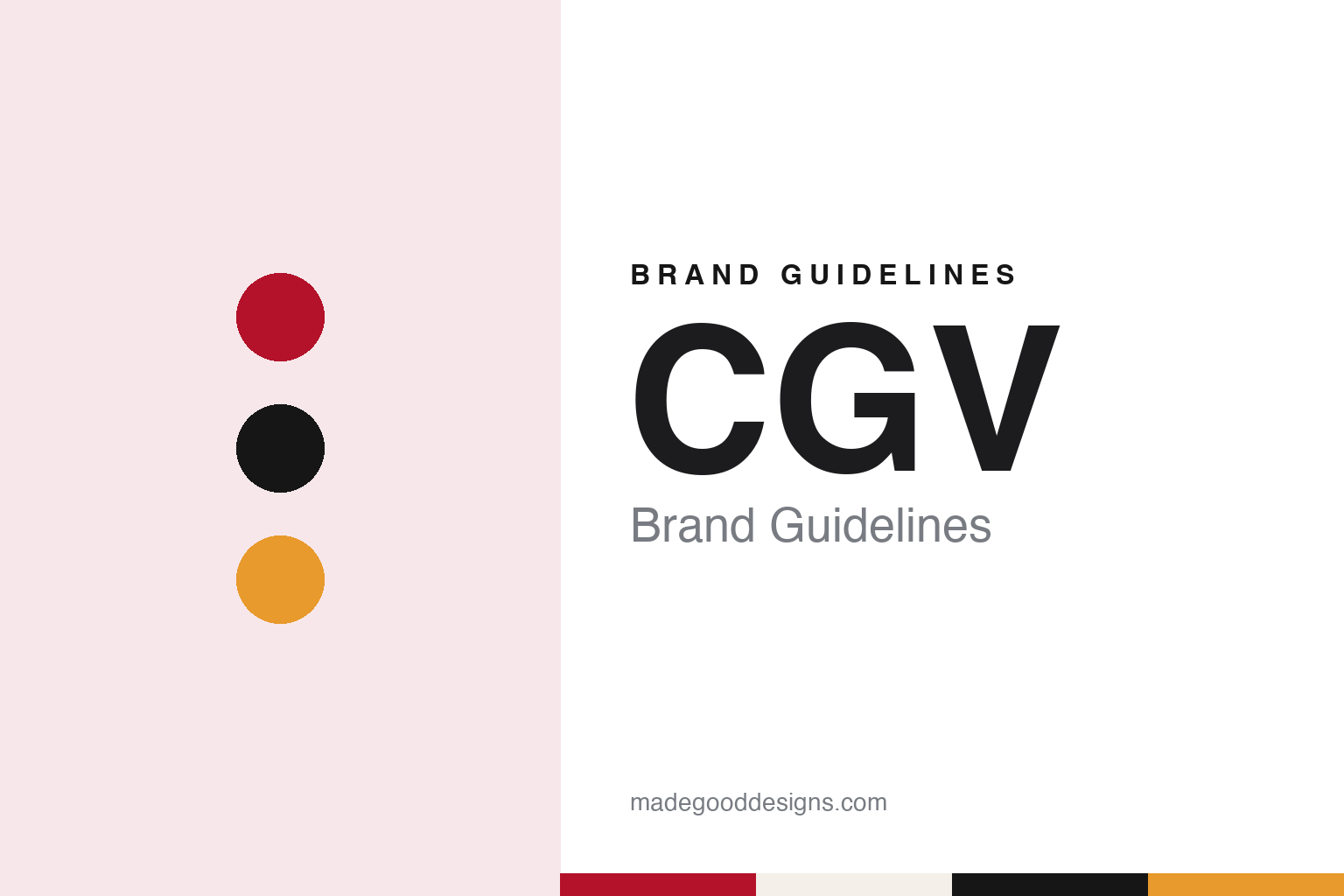 CGV brand guidelines — abstract colour discs and material texture (original homage; not a CGV product or logo)
