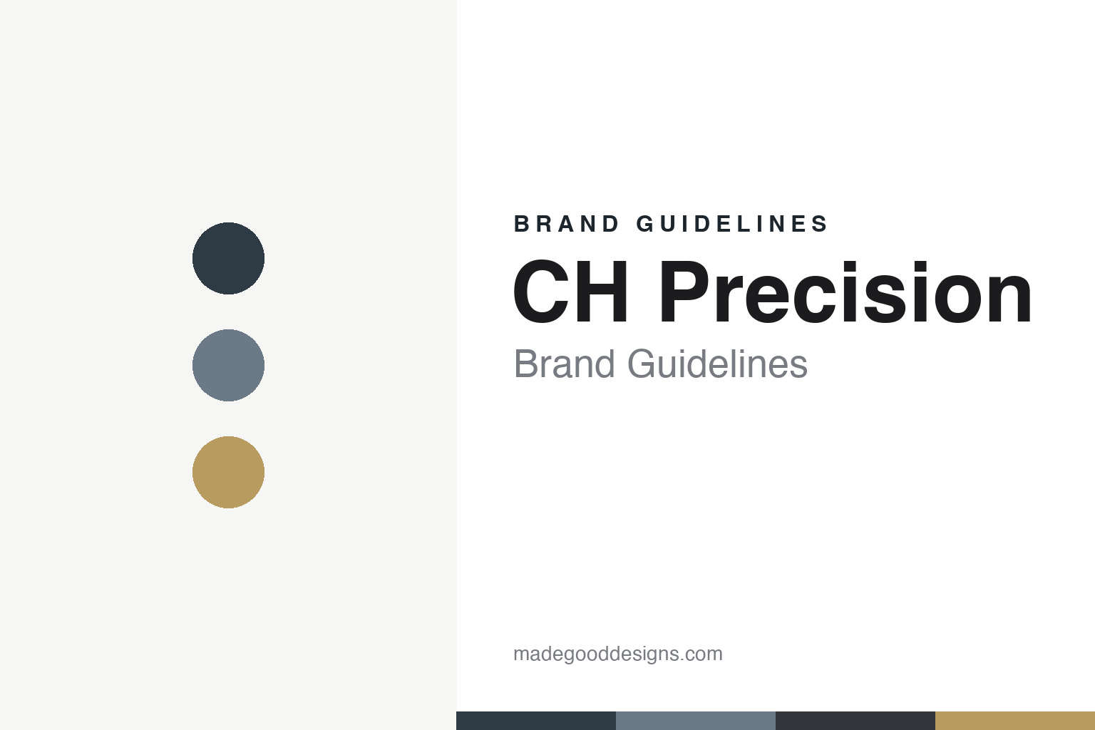 CH Precision brand guidelines — abstract colour discs and material texture (original homage; not a CH Precision product or logo)