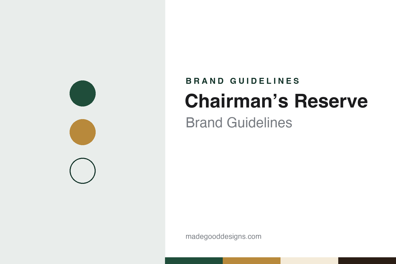 Chairman’s Reserve brand guidelines — abstract colour discs and material texture (original homage; not a Chairman’s Reserve product or logo)