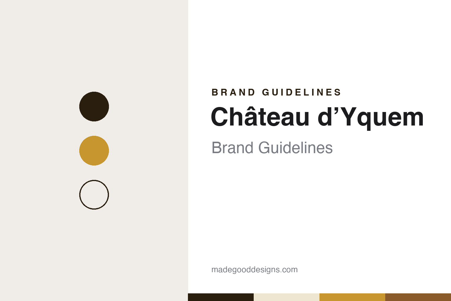 Château d’Yquem brand guidelines — abstract colour discs and material texture (original homage; not a Château d’Yquem product or logo)