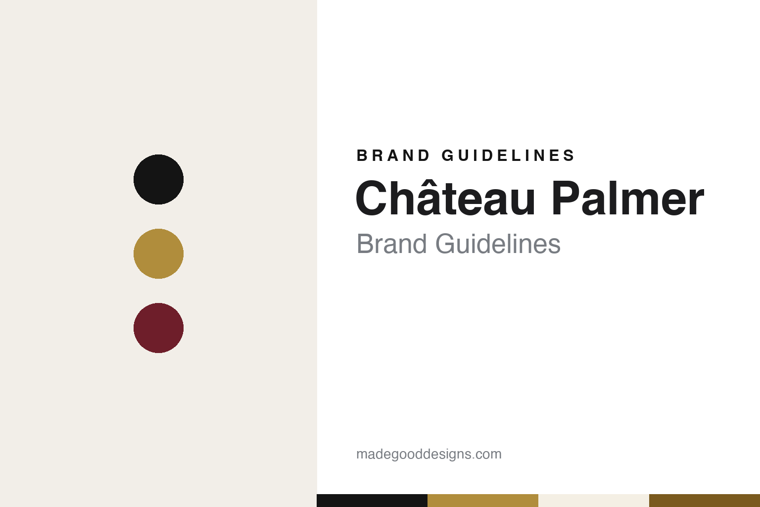 Château Palmer brand guidelines — abstract colour discs and material texture (original homage; not a Château Palmer product or logo)