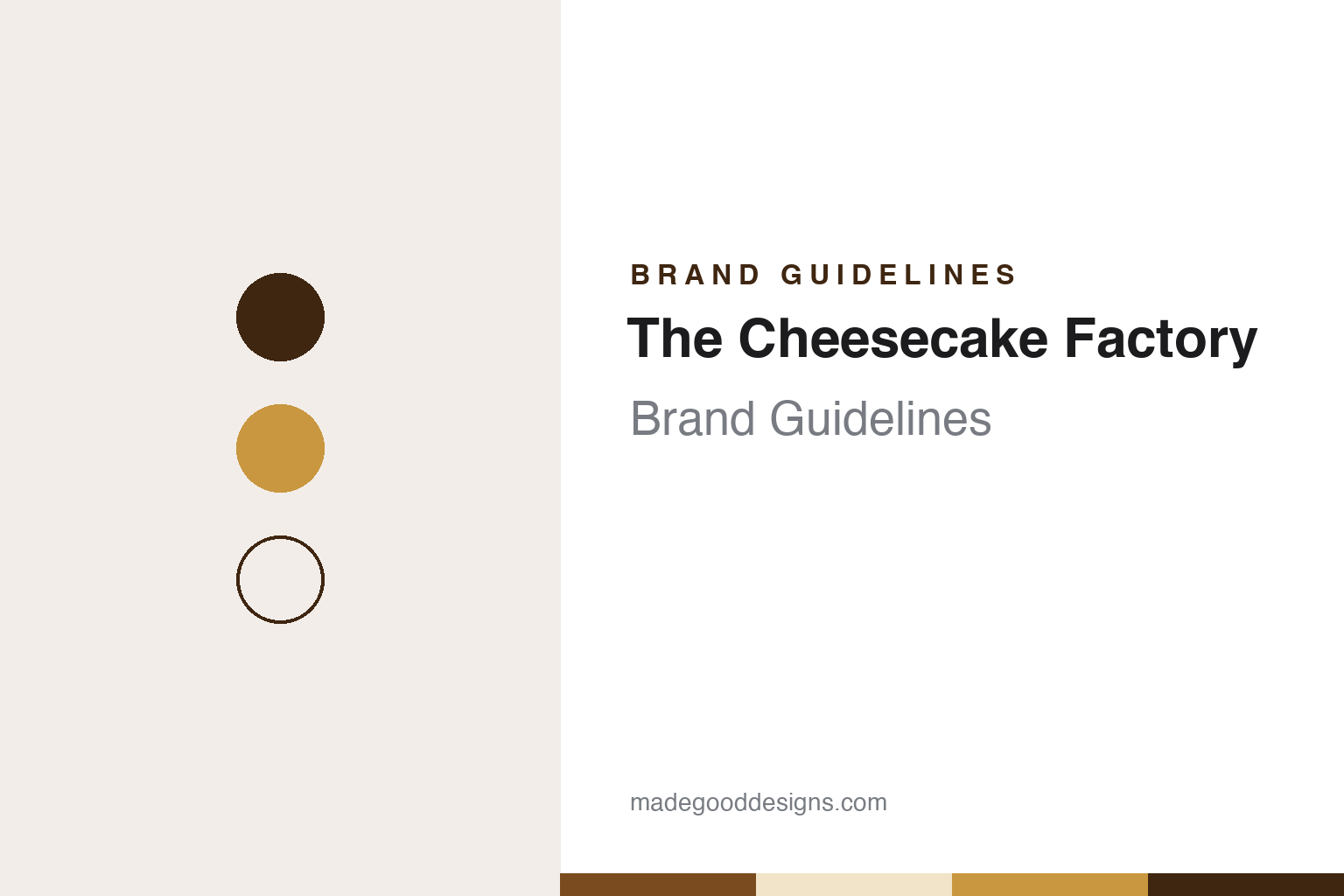 The Cheesecake Factory brand guidelines — abstract colour discs and material texture (original homage; not a The Cheesecake Factory product or logo)