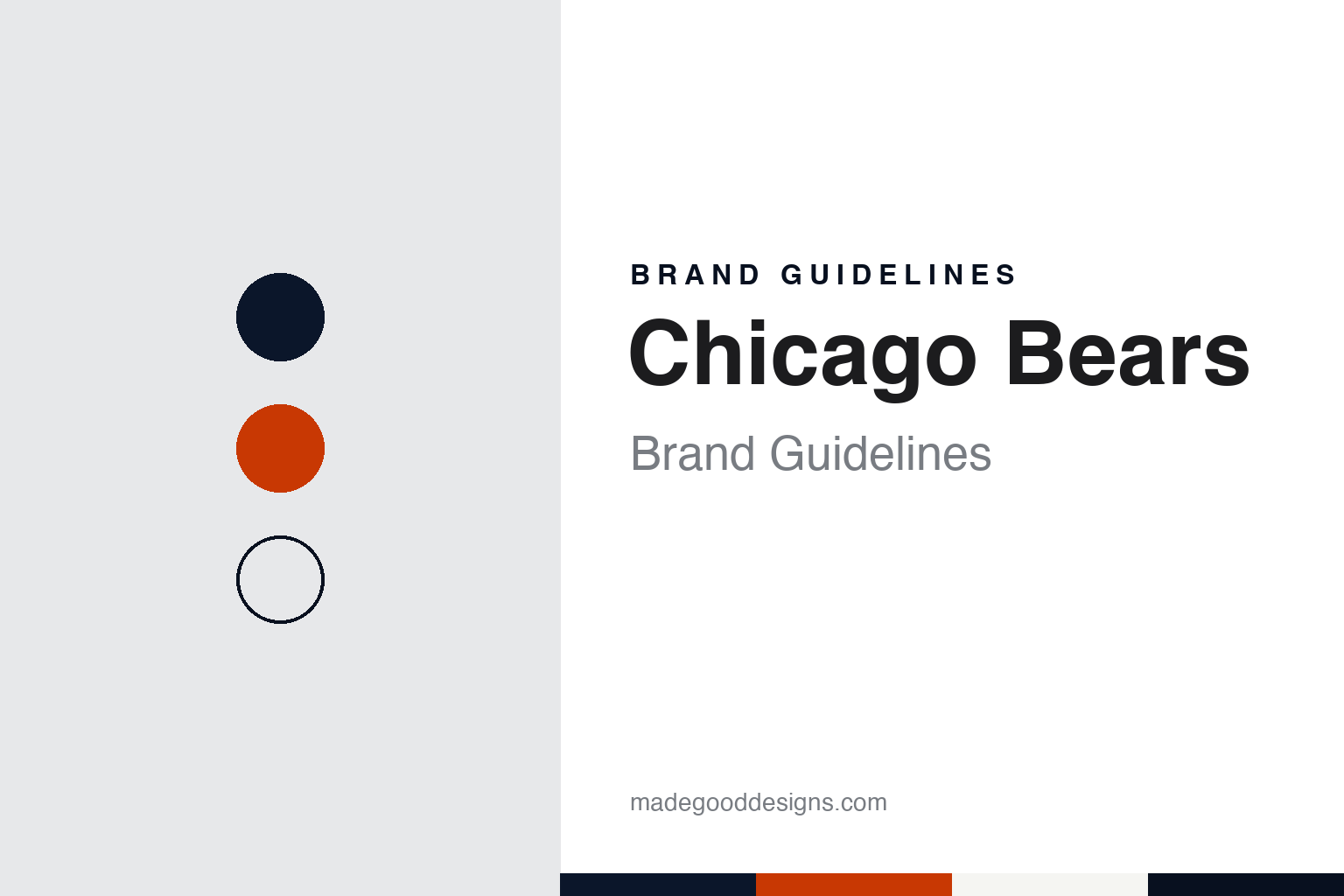 Chicago Bears brand guidelines — abstract colour discs and material texture (original homage; not a Chicago Bears product or logo)
