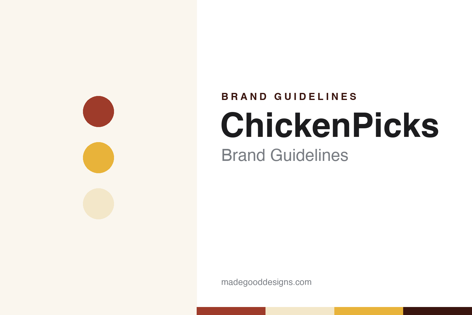 ChickenPicks brand guidelines — abstract colour discs and material texture (original homage; not a ChickenPicks product or logo)