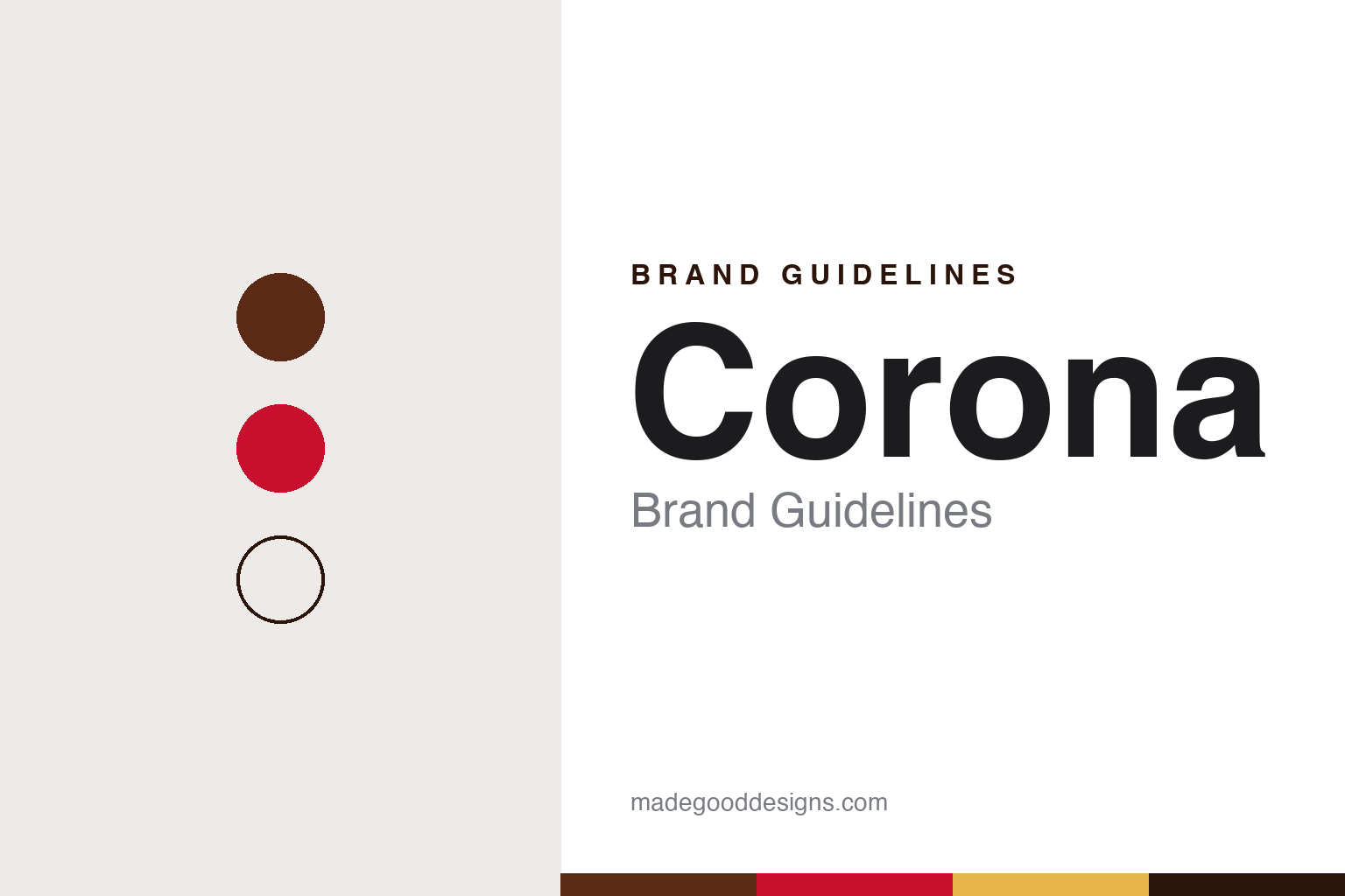 Corona brand guidelines — abstract colour discs and material texture (original homage; not a Corona product or logo)