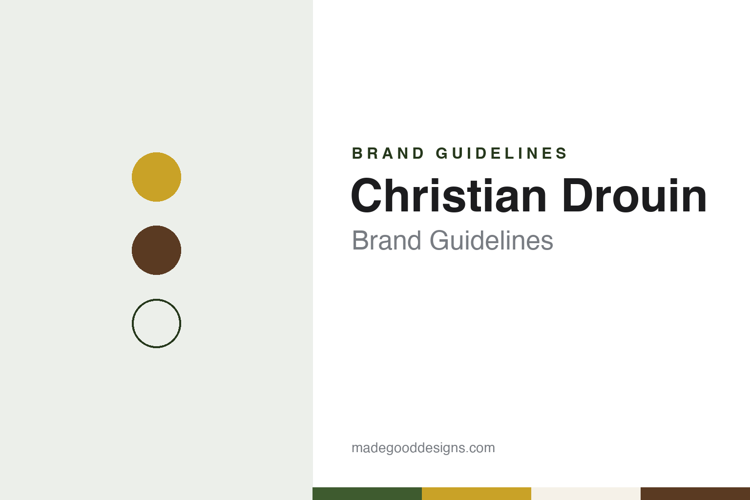 Christian Drouin brand guidelines — abstract colour discs and material texture (original homage; not a Christian Drouin product or logo)