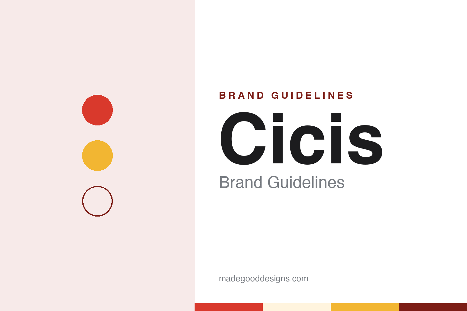 Cicis brand guidelines — abstract colour discs and material texture (original homage; not a Cicis product or logo)