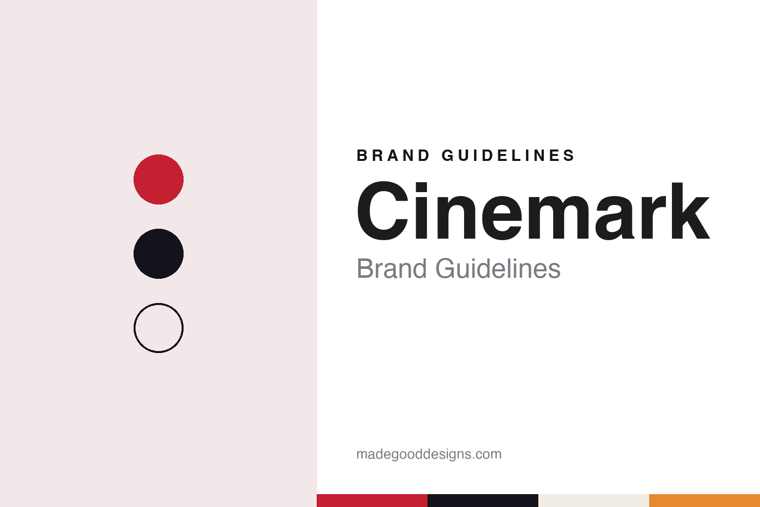 Cinemark brand guidelines — abstract colour discs and material texture (original homage; not a Cinemark product or logo)