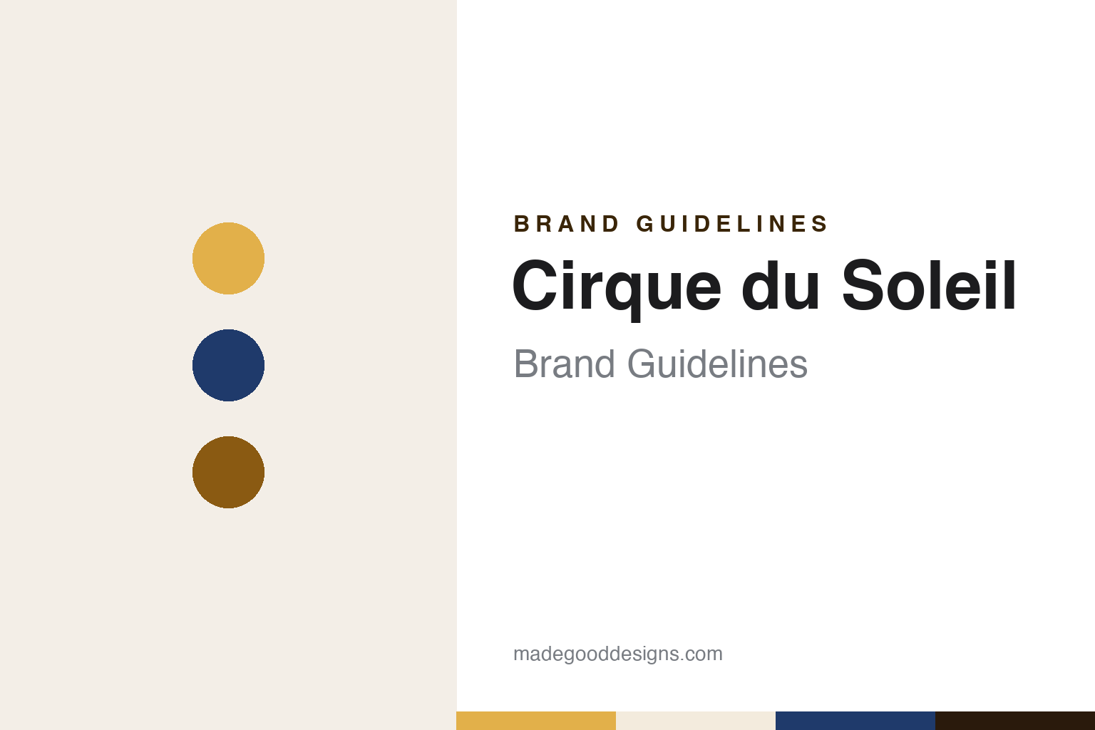 Cirque du Soleil brand guidelines — abstract colour discs and material texture (original homage; not a Cirque du Soleil product or logo)