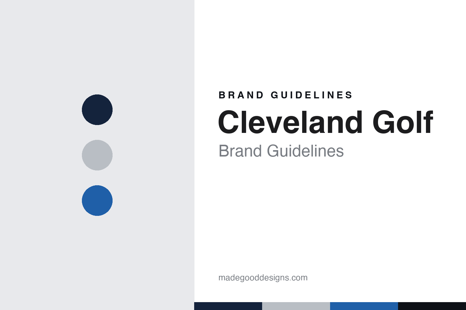 Cleveland Golf brand guidelines — abstract colour discs and material texture (original homage; not a Cleveland Golf product or logo)