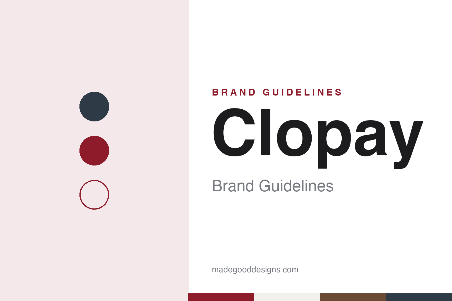 Clopay brand guidelines — abstract colour discs and material texture (original homage; not a Clopay product or logo)